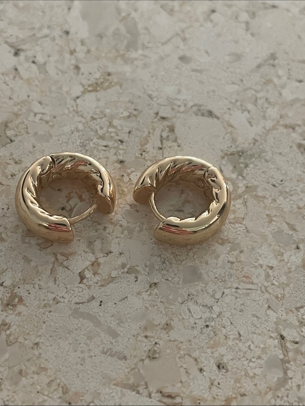 Gold-Tone Textured Hoop Earrings - Women